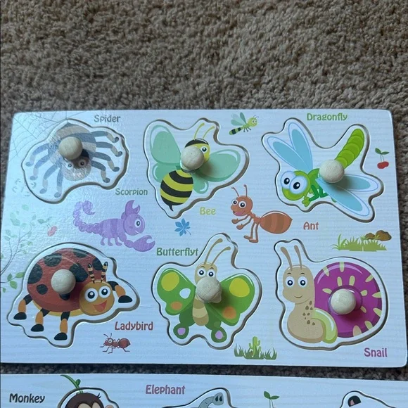 Animal and Shape Wooden Puzzle Set for Kids - Picture 2 of 7